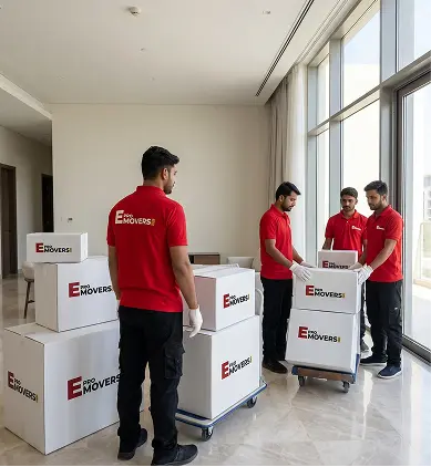 E Pro Movers UAE crew at work