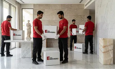 Marble and stone sculpture moving
