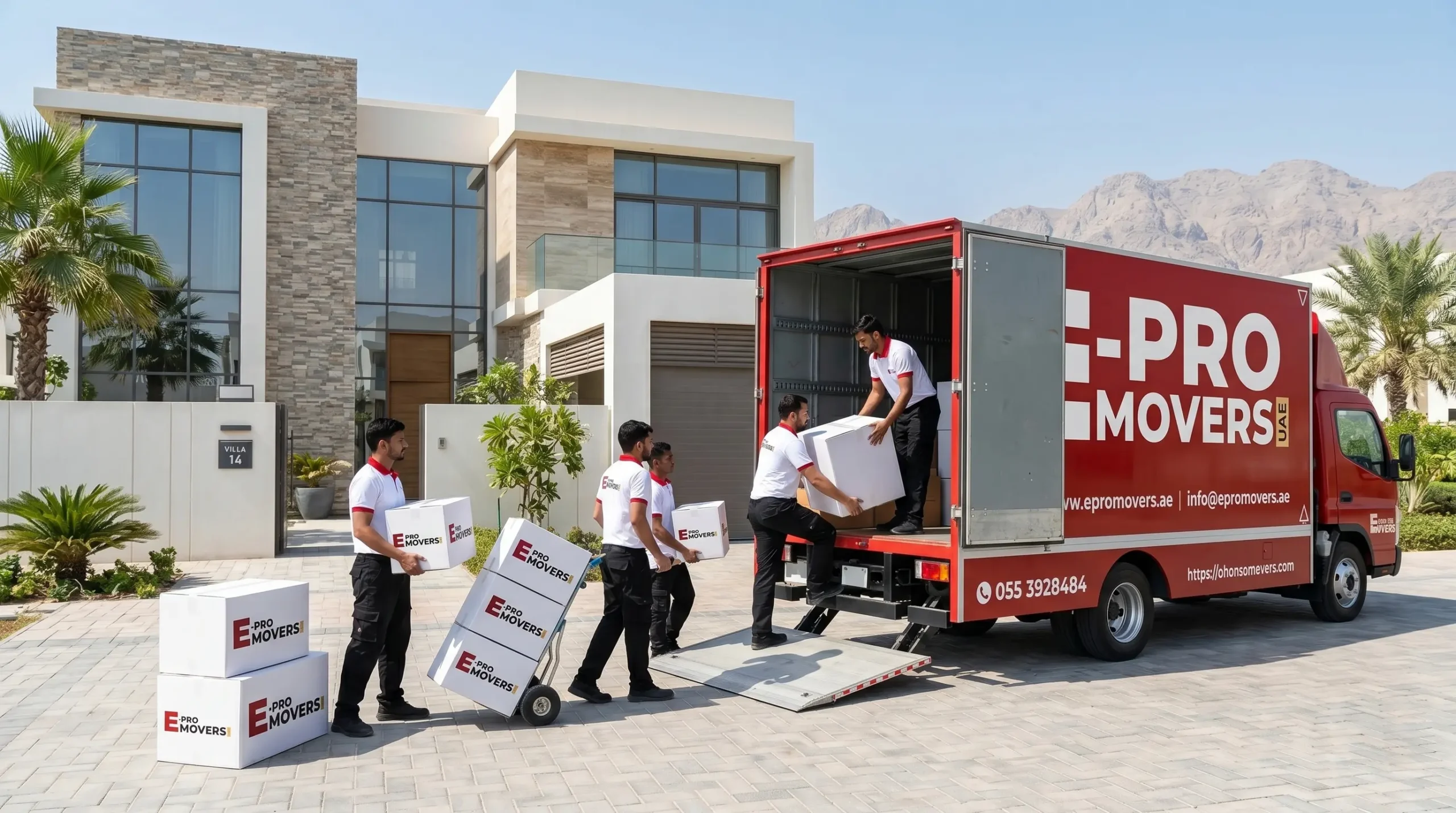 Ras Al Khaimah coastal residences and Hajar Mountain foothills